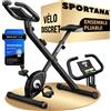 SPORTANA® Cyclette per Casa EAGLE 2 con Display LCD, 2in1 Cyclette Pieghevole Salvaspazio, Home Trainer con 16 Livelli di Resistenza, Ideale per Fitness Domestico