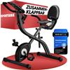 SPORTANA® Cyclette Da Casa EAGLE 3 3in Bici Pieghevole Palestra In Casa, Bicicletta da casa Home Trainer, Bici Casa Con Display LCD, 16 Livelli Resistenza, Cinghie Incluse con Ergometro