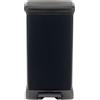 CURVER Decobin Cestino rettangolare per rifiuti - 50 L - Nero carbone
