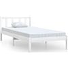 vidaXL Letto in legno massiccio di pino bianco 90x190 cm