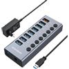 GRAUGEAR USB-HUB 7x USB 3.0 Ports + 1 USB Schnelllader retail