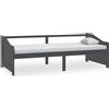 vidaXL Letto a 3 posti in pino massiccio grigio scuro 90x200 cm