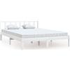 vidaXL Letto in legno massiccio di pino bianco 120x190 cm