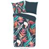 Muller Textil Copripiumino Descanso 200x200 + 2 x 80x80 cm - fiori e foglie