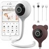 LIONELO Babyphone Babyline Smart Camera Wi-Fi Monitor, App mobile, rilevamento sonoro del movimento, visibilità al buio, comunicazione bidirezionale Bianco
