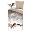 Muller Textil Set di biancheria da letto invernale in flanella Good Morning Colore Sabbia Dimensioni 155x220+80x80