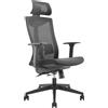 Ergo Office Sedia da ufficio ergonomica con ruote e supporto lombare Sedia girevole regolabile in altezza Funzione di inclinazione dello schienale Sedia da scrivania con capacità di carico fino a 150 kg