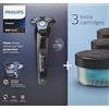 Philips S7783/63 Serie 7000 Rasoio elettrico per uso bagnato e asciutto con stazione di pulizia, stazione di ricarica, testine flessibili a 360°, 3 cartucce extra
