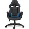 SENSE7 Knight Sedia da gaming nera - Sedia da ufficio ergonomica Sedia da scrivania Poltrona da gaming Sedia girevole Sedia da gaming Sedia da PC per giocatori 120 kg Sedia da gaming
