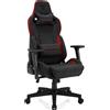 SENSE7 Sedia da gaming SENSE7 Sentinel Nero/Rosso - Sedia da ufficio ergonomica, sedia da scrivania, sedia girevole, sedia da gaming per PC, poltrona direzionale fino a 150 kg, braccioli 3D, ecopelle, XXL