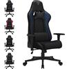 SENSE7 Sedia da gaming SENSE7 Spellcaster in ecopelle nero-blu - Sedia da ufficio ergonomica, sedia da scrivania per PC, sedia da gaming, 150 kg, braccioli 2D, reclinabile a 160°