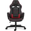 SENSE7 Knight Sedia da gioco in Pelle finta nera e rossa - Sedia da ufficio ergonomica Sedia da scrivania per PC Sedia da gaming Funzione oscillante Gamer 120 kg