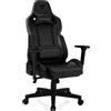 SENSE7 Sedia da gaming SENSE7 Sentinel nera - Sedia da ufficio ergonomica, sedia da scrivania, 150 kg, braccioli 3D, funzione oscillante, poltrona direzionale, poltrona per PC, in pelle