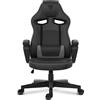 SENSE7 Knight Sedia da gioco ergonomica nera - Sedia da scrivania per PC Sedia da gaming Sedia da corsa per computer Gamer Ufficio Funzione oscillante fino a 120 kg