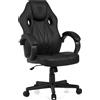 SENSE7 Prism Gaming Chair Pelle finta Nera - Sedia da ufficio ergonomica Sedia da scrivania per PC Sedia da gaming Funzione oscillante Sedia da gaming 120 kg