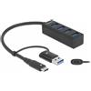 DELOCK 4 Port USB 3.2 Gen 1 Hub mit USB-C oder USB-A