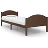 vidaXL Letto in legno massiccio di pino marrone scuro 100x200 cm