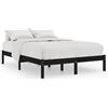 vidaXL Letto in legno massiccio nero 135x190 cm
