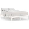 vidaXL Letto in legno massiccio bianco 135x190 cm