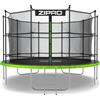 ZIPRO Trampolino Jump Pro IN | 12FT Ø 374 cm | Trampolino da giardino Trampolino per bambini Set completo incl. rete interna, scaletta e copertura perimetrale, per esterni, verde