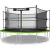 ZIPRO Trampolino Jump Pro IN | 14FT Ø 435 cm | Trampolino da giardino Trampolino per bambini Set completo incl. rete interna, scaletta e copertura perimetrale, per esterni, verde