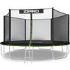 ZIPRO Trampolino Jump Pro Out | 14FT Ø 435 cm | Trampolino da giardino Trampolino per bambini Set completo incl. rete esterna, scaletta e copertura perimetrale, per esterni, verde