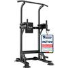 DH FitLife Power Tower Dip Station - Attrezzatura per allenamento a casa, con barra per trazioni e supporto regolabile
