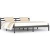 vidaXL Letto in legno massiccio di pino 200x200 cm grigio