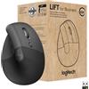 Logitech Lift for Business, destro, verticale, ottico, RF Wireless + Bluetooth, 4000 DPI, Grafite