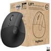 Logitech Lift for Business, mancino, design verticale, ottico, RF Wireless + Bluetooth, 4000 DPI, Grafite