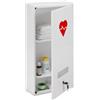 Relaxdays Armadietto farmaceutico Relaxdays, con serratura, 3 scomparti, acciaio, L x P x A: 60 x 30 x 12 cm, armadietto per medicinali, bianco