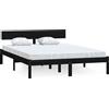 vidaXL Letto in legno massiccio di pino nero 140x200 cm