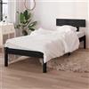 vidaXL Letto "Potzehne" in legno massiccio di pino nero. Dimensioni (L/A) 196x80x70 cm