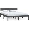 vidaXL Massivholzbett Grau Kiefer 200x200 cm