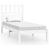 vidaXL Letto in legno massiccio senza materasso bianco 75x190 cm in legno di pino