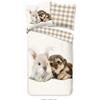 Muller Textil Set di biancheria da letto in flanella Good Morning Colore sabbia Dimensioni 135x200+80x80
