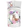Muller Textil Good Morning biancheria da letto cervo - 135x200 cm - flanella/ castoro