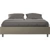 ITYHOME - Letto contenitore imbottito 160x190 Pelle finta cappuccino Azelia