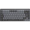 Logitech Master Series MX Mechanical Mini - Tastiera - retroilluminata - senza fili - Bluetooth LE - AZERTY - Francese - Tastiera: tattile silenziosa - Grafite
