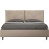 ITYHOME - Letto con rete imbottito 160x200 Pelle finta tortora Appia