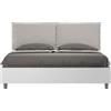 ITYHOME - Letto matrimoniale contenitore 160x190 bianco frassino cuscini Pelle finta tortora Egos Antea
