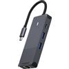 RAPOO Adattatore multiplo USB-C 8-in-1 di Rapoo, grigio