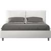 ITYHOME - Letto con rete imbottito 160x190 Pelle finta bianco Antea