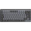 Logitech Master Series MX Mechanical Mini - Tastiera - retroilluminata - senza fili - Bluetooth LE - QWERTY - Nordic (danese/finlandese/norvegese/svedese) - Interruttore a chiave: Clicky - Grafite