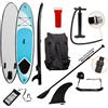Monster Shop Set gonfiabile per stand up paddle in blu, tavola da surf SUP da 307 cm, peso ridotto (6,75 kg), borsa da trasporto antiscivolo, pompa a mano, cinturino elastico per la caviglia, 3 pinne, custodia impermeabile per cellulare
