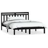 vidaXL Massivholzbett Schwarz Kiefer 140x190 cm