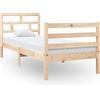 vidaXL Letto in legno massiccio 75x190 cm
