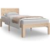 vidaXL Letto in legno massiccio 75x190 cm