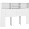 vidaXL Comò con testiera Bianco 140 x 19 x 103,5 cm