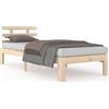 vidaXL Letto in legno massiccio 90x200 cm